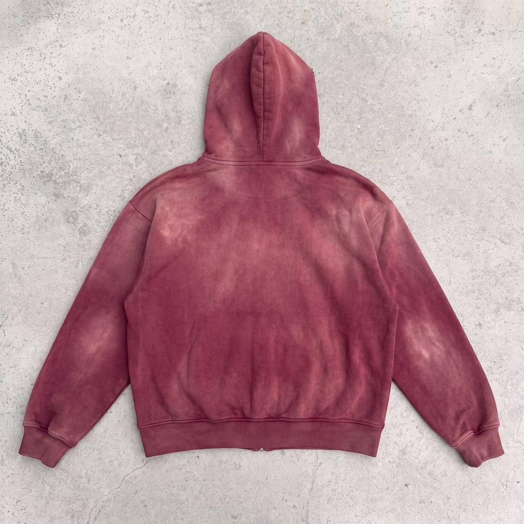 Back of the Faded Crimson hoodie, completely plain with no print or logo