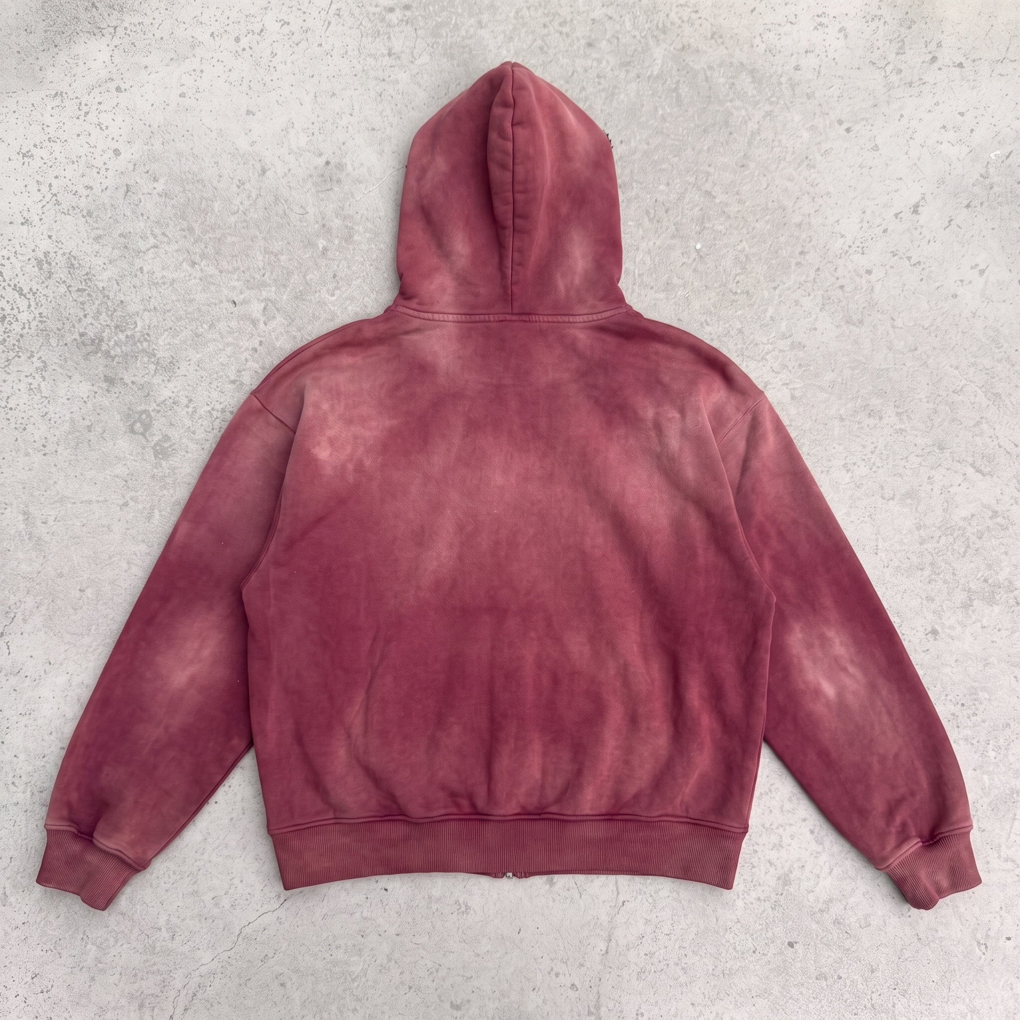 Back of the Faded Crimson hoodie, completely plain with no print or logo